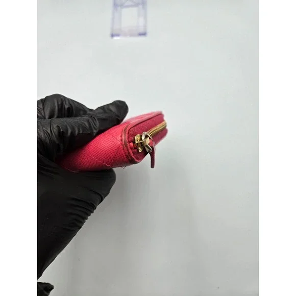 PRADA Milano fuchsia Quilted Zip Around Continental Wallet Ladies Authentic - Picture 8 of 14